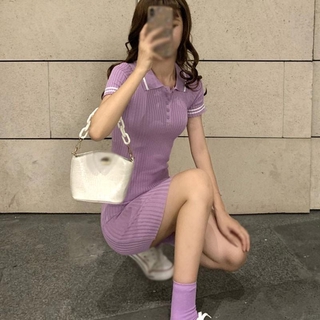 Đầm dệt kim eo cao thời trang dành cho nữ