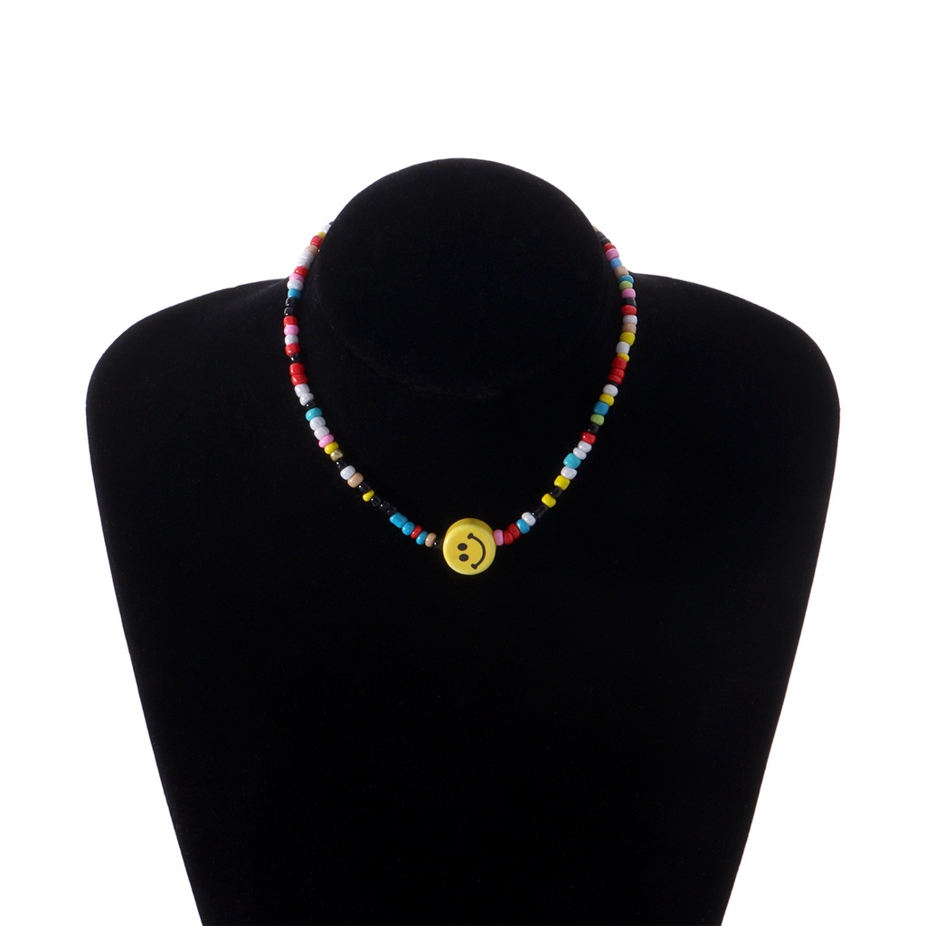 Dây Chuyền Chuỗi Hạt Hình Mặt Cười Đơn Giản Phong Cách Hàn Quốc