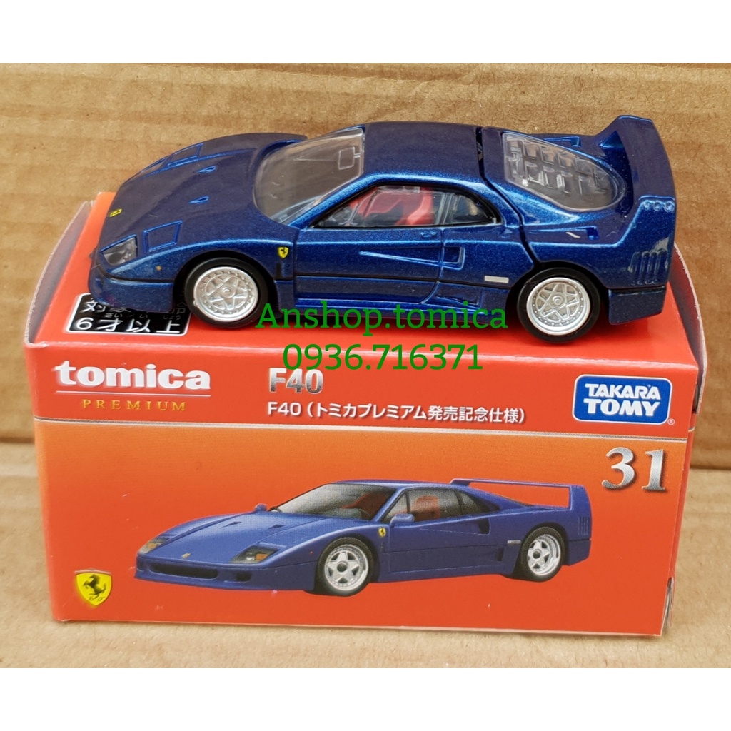 Mô hình xe Premium  F e r r a r i  F40  màu xanh tomica Nhật Bản No31