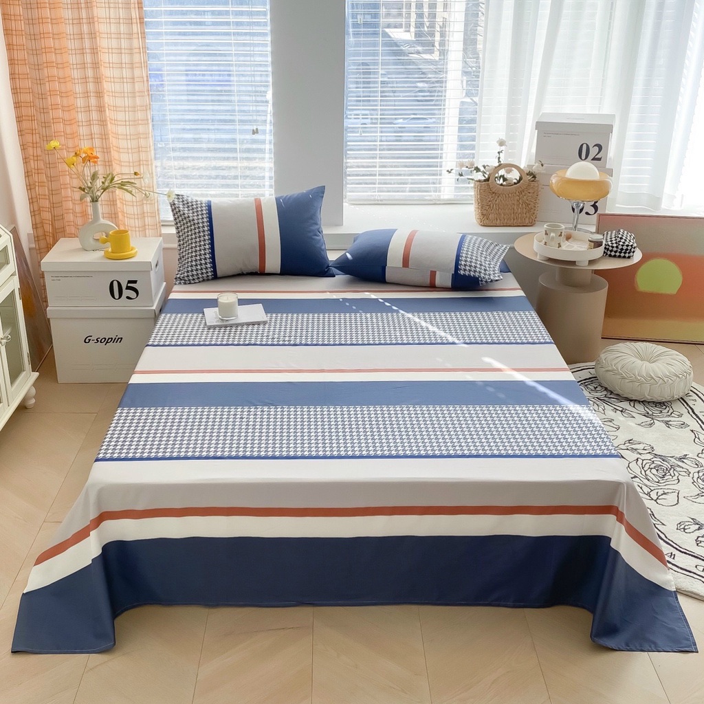 Bộ ga gối cotton 100% họa tiết hoa nhí, chất liệu mềm mịn chuẩn cotton
