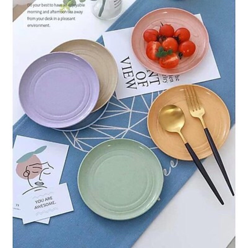 Set 6 Đĩa Lúa Mạch Tròn Đủ Màu Chuẩn Nội Địa Trung