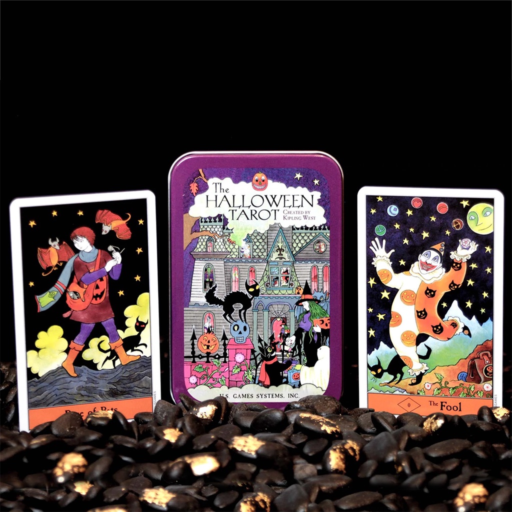 Bộ Bài Halloween Tarot - Tin Edition (Mystic House Tarot Shop) - Bài Gốc Authentic Chính Hãng 100%