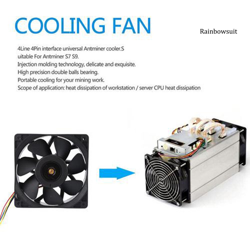 Quạt Tản Nhiệt Rb-Fx-7500Rpm 5a 4pin Cho Antminer Bitmain S7 S9