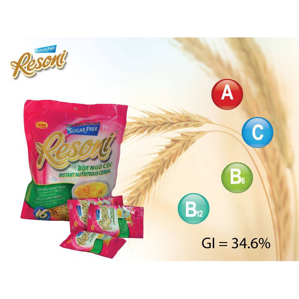 [ HCM Giao Hỏa Tốc] Ngũ cốc dành cho người Tiểu đường, Ăn Kiêng - Bột Ngũ cốc Resoni 400g
