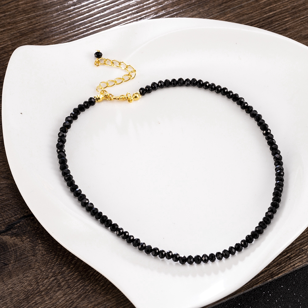 Vòng Cổ Choker Đính Đá Pha Lê Đen Quyến Rũ