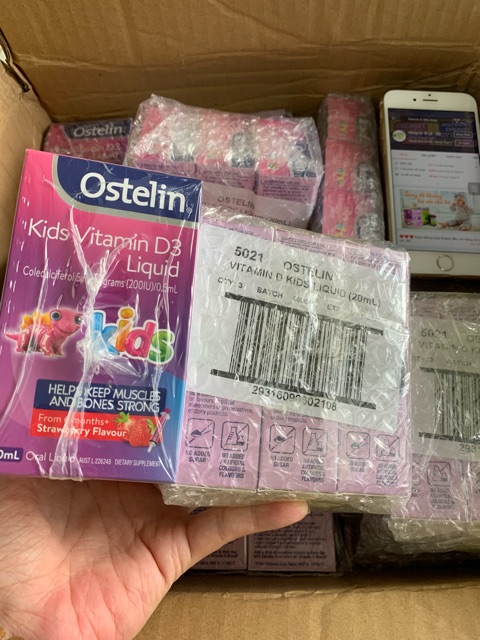 (Kids 2023/Infant 2022 - Bill Air) Ostelin D3 infant 2.4ml/Kids 20ml cho bé từ 0 tháng tuổi