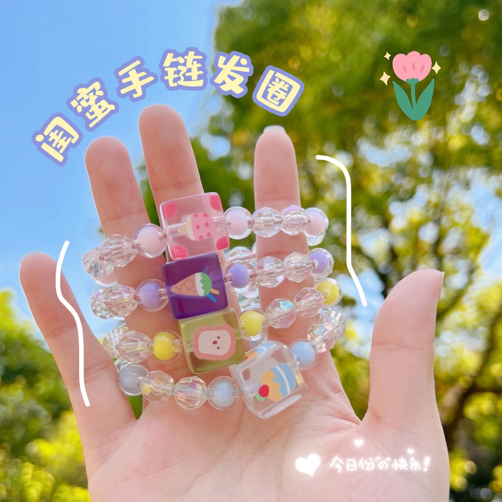 Vòng tay 2 in 1 cute xinh xắn đeo tay, làm dây buộc tóc│Nhựa cao cấp │Xem thêm ở phần MÔ TẢ SẢN PHẨM