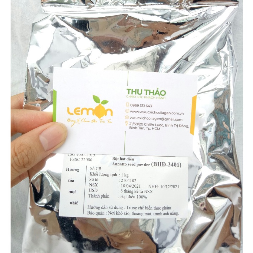 [100g-500g] Bột hạt điều đỏ nguyên chất 100% - Tạo màu sắc cho món ăn