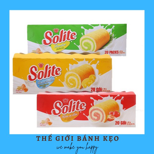 Hộp 20 Bánh Bông Lan Tròn Solite 360g