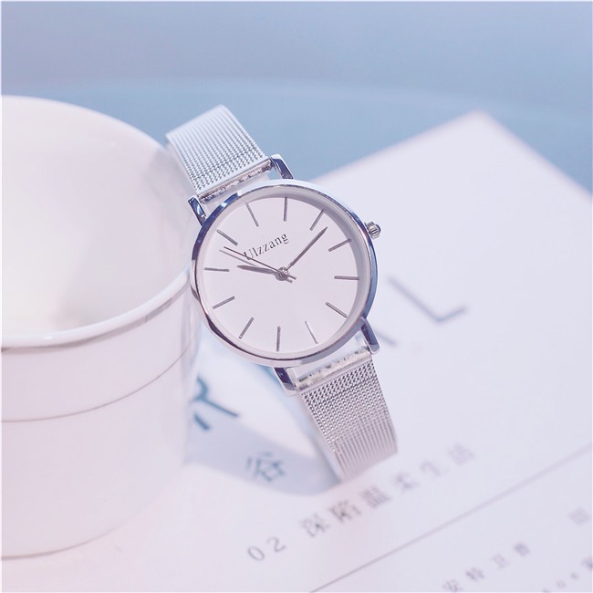 [ xả kho ] Đồng hồ nữ Ulzzang 5027 dây thép lưới mặt tròn số vạch