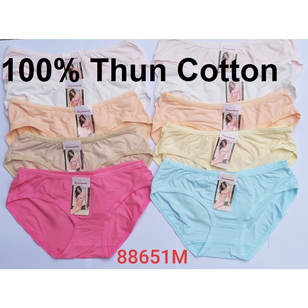 Bộ 5 quần lót nữ 47-68kg Vòng Eo tối đa 95cm ( Giá Rẻ) 100% Cotton