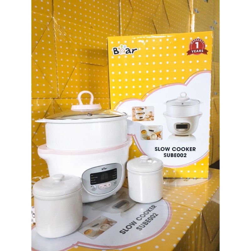 [QUỐC TẾ][BH 1 NĂM] NỒI NẤU CHÁO, NINH, HẦM, HẤP CÁCH THỦY BEAR 1.6 LÍT