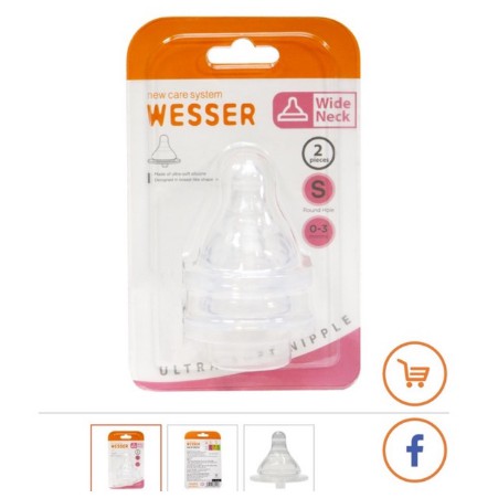 Núm vú Wesser thay bình cổ rộng vỉ 2 cái.