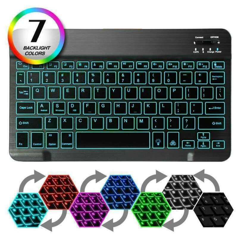 Bàn Phím Bluetooth Không Dây 10 Inch Có Đèn LED Cho Lenovo Xiaoxin Pad 2022 10.6 11 11.5 12 M10 Plus 3rd 2nd 10.3 M10 HD 2nd M10 FHD Tab P11 Plus P12