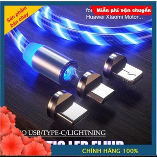 Cáp sạc led từ 3 đầu nam châm streamer