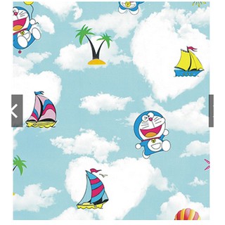 1 mét Decal giấy dán tường đô rê mon và bầu trời khổ 45cm keo sẵn