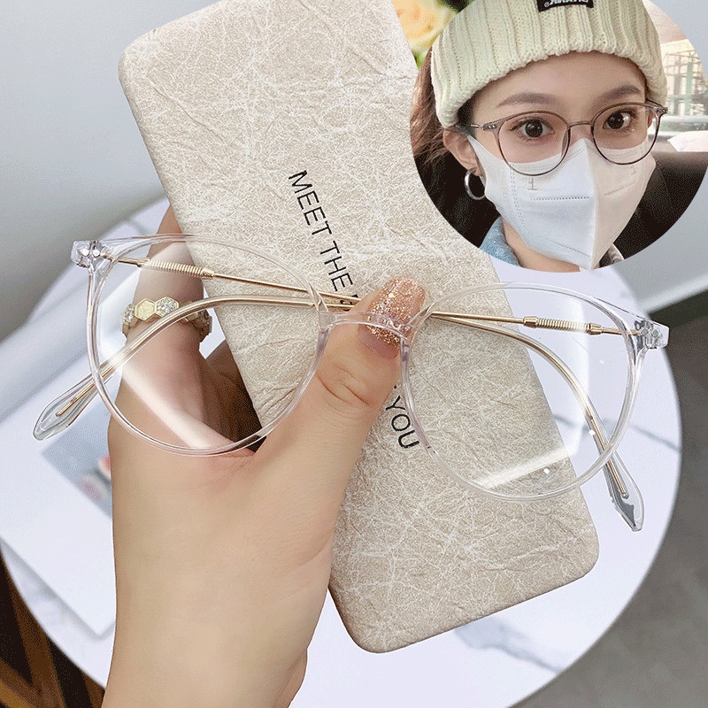 Kính Cận Gọng Nhựa Trong Suốt Thời Trang Từ /kính cận có độ1.0~4.0/kính chống ánh sáng xanh nữ/kính gọng dẻo