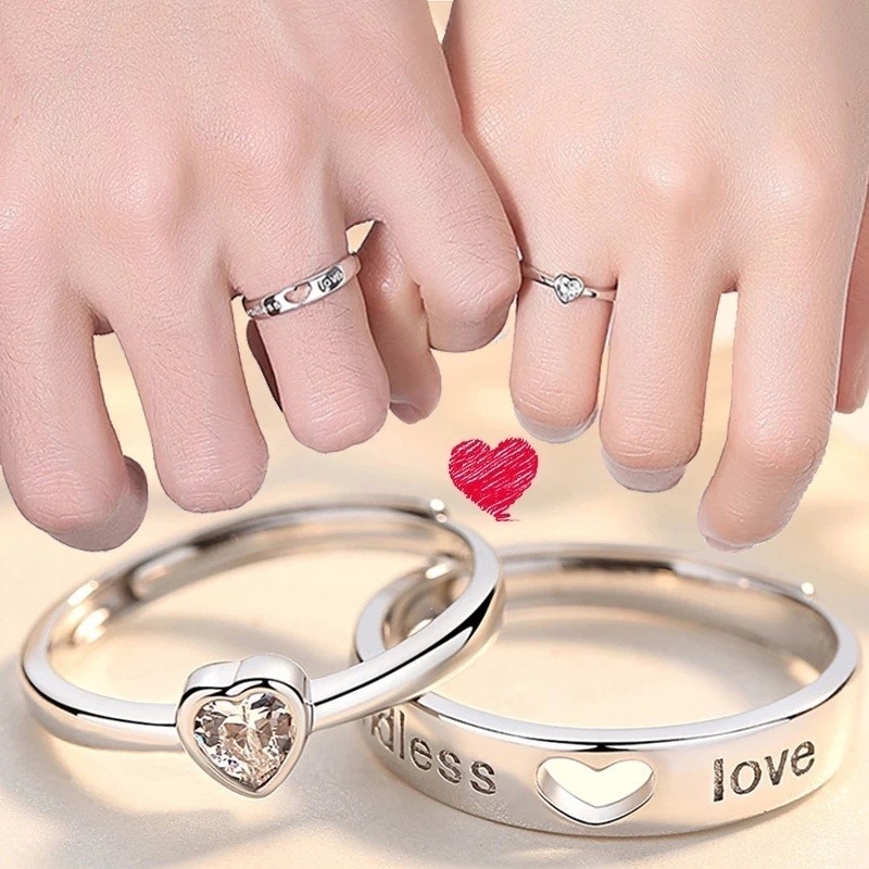 Nhẫn Đính Hôn Hình Trái Tim Đính Đá Sang Trọng Cho Nữ