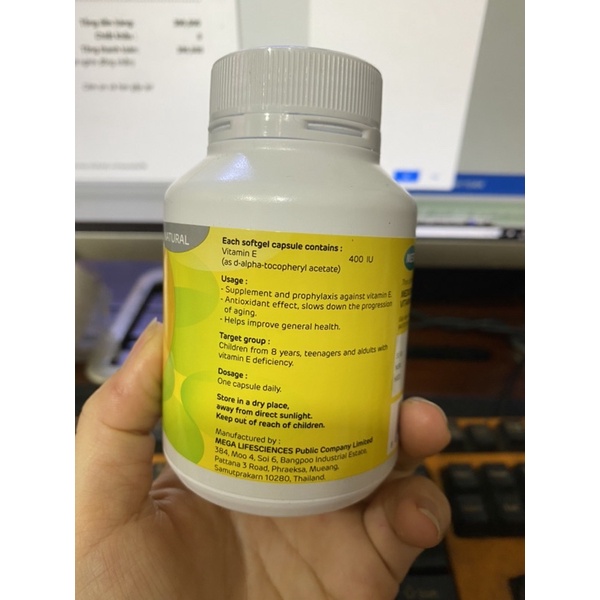 NATURAL VITAMIN E 400 IU NATURAL hộp 30 viên