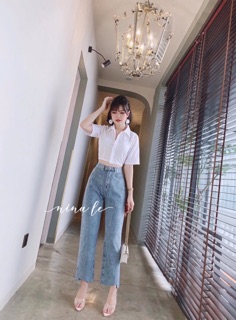 Baggy Jeans 2 Nút Túi Trước