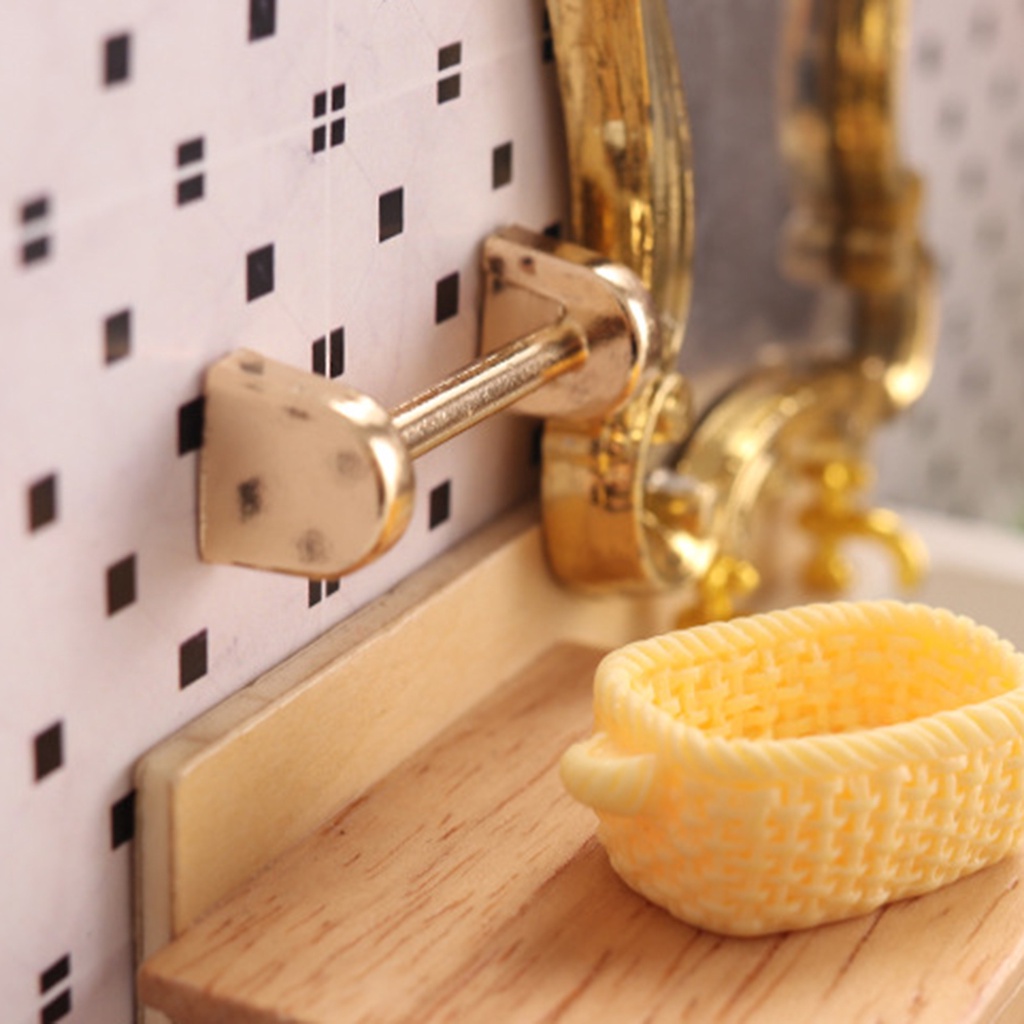 Wis| Thanh Treo Tường Mini Bằng Hợp Kim DIY Cho Nhà Búp Bê 1/12