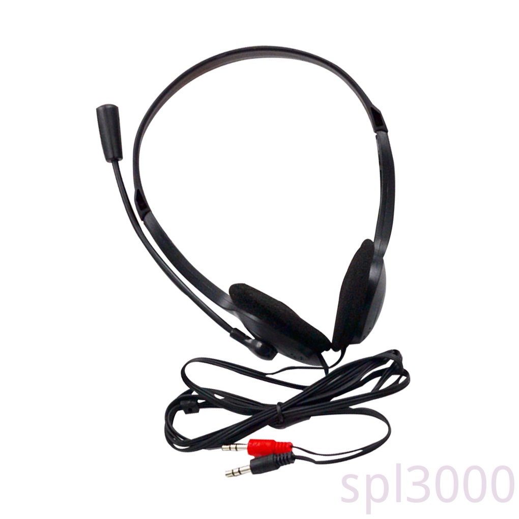 3.5mm Wired Stereo Headset Noise Cancelling Earphone Microphone Computer Laptop Headphone 2 Interfaces