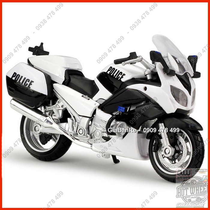 Xe Mô Hình 1:18 Moto Cảnh Sát Yamaha FJR 1300A - Maisto - Đen Trắng - 8888de
