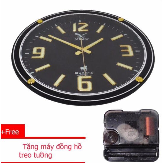 Đồng Hồ Tròn Treo Tường MitaCo (M 135)  + Tặng máy đồng hồ treo tường (ĐEN)