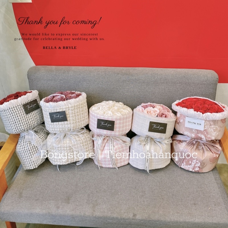 Bó Hoa Sáp 7 lớp mix màu KÈM TÚI làm quà tặng sinh nhật, 8/3, 20/10