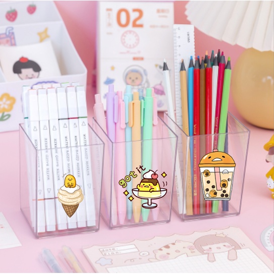 Cắm bút mica trứng lười CBMC2 trà sữa quả bơ yakult hoa cúc GD bò sữa gudetama shiba roro jump usagyuuun