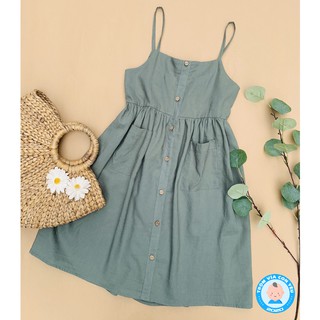 Váy 2 dây cao cấp thiết kế Harifa vải linen