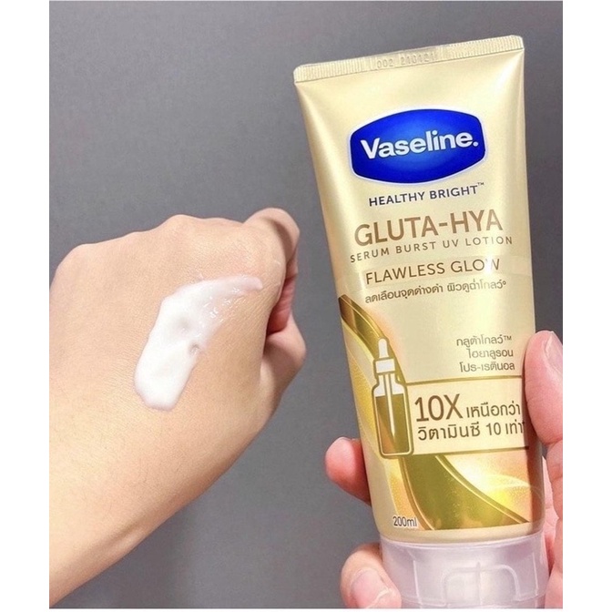 Sữa dưỡng thể vaseline 10x healthy bright gluta hya serum burst lotion dewy radiance ban đêm thái lan 330 ml