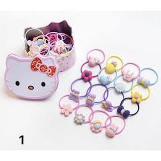 HỘP CHUN BUỘC TÓC HELLO KITTY CHO BÉ