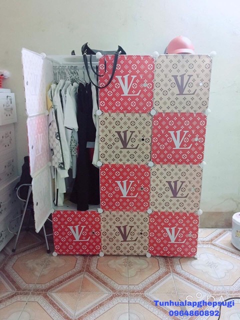 TỦ NHỰA LẮP GHÉP 6 Ô SÂU 47cm. Tặng 1 treo đồ.