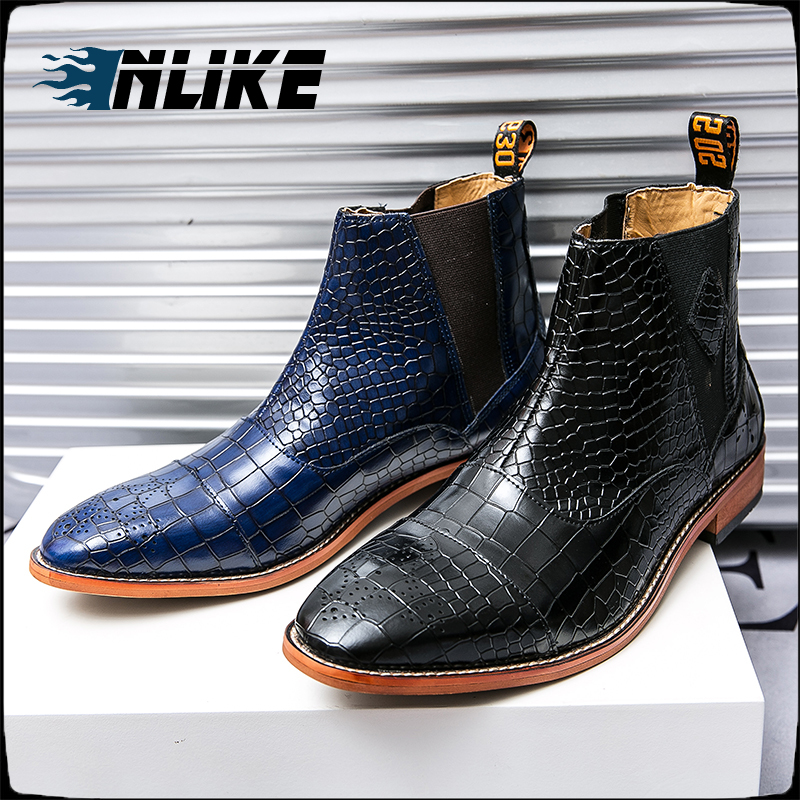 Giày Boot Nam Giả Da Cá Sấu Thời Trang