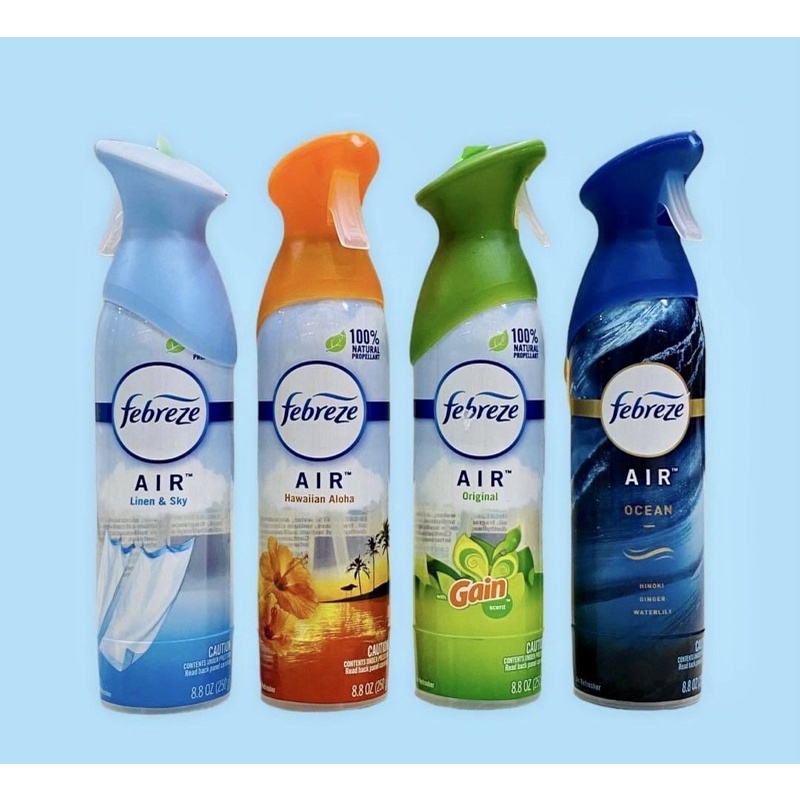 Xịt thơm phòng khử mùi Febreze Air Original with Gain scent/ Hawaiian Aloha/ Linen & Sky/ Ocean 250g - Hàng Mỹ