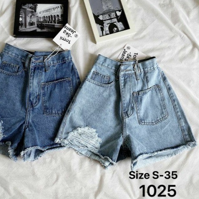 Quần Short Jeans 3 Mau Túi Kiểu 1 Bên Size nhỏ đên 35 ms 1025 | BigBuy360 - bigbuy360.vn