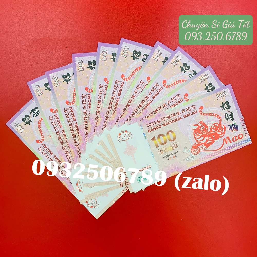 [SHOPEE TRỢ GIÁ] Tiền Lưu Niệm Con Mèo Macao 100 Patacas - Lì Xì May Mắn Mừng Tết 2023 - tặng bao lì xì