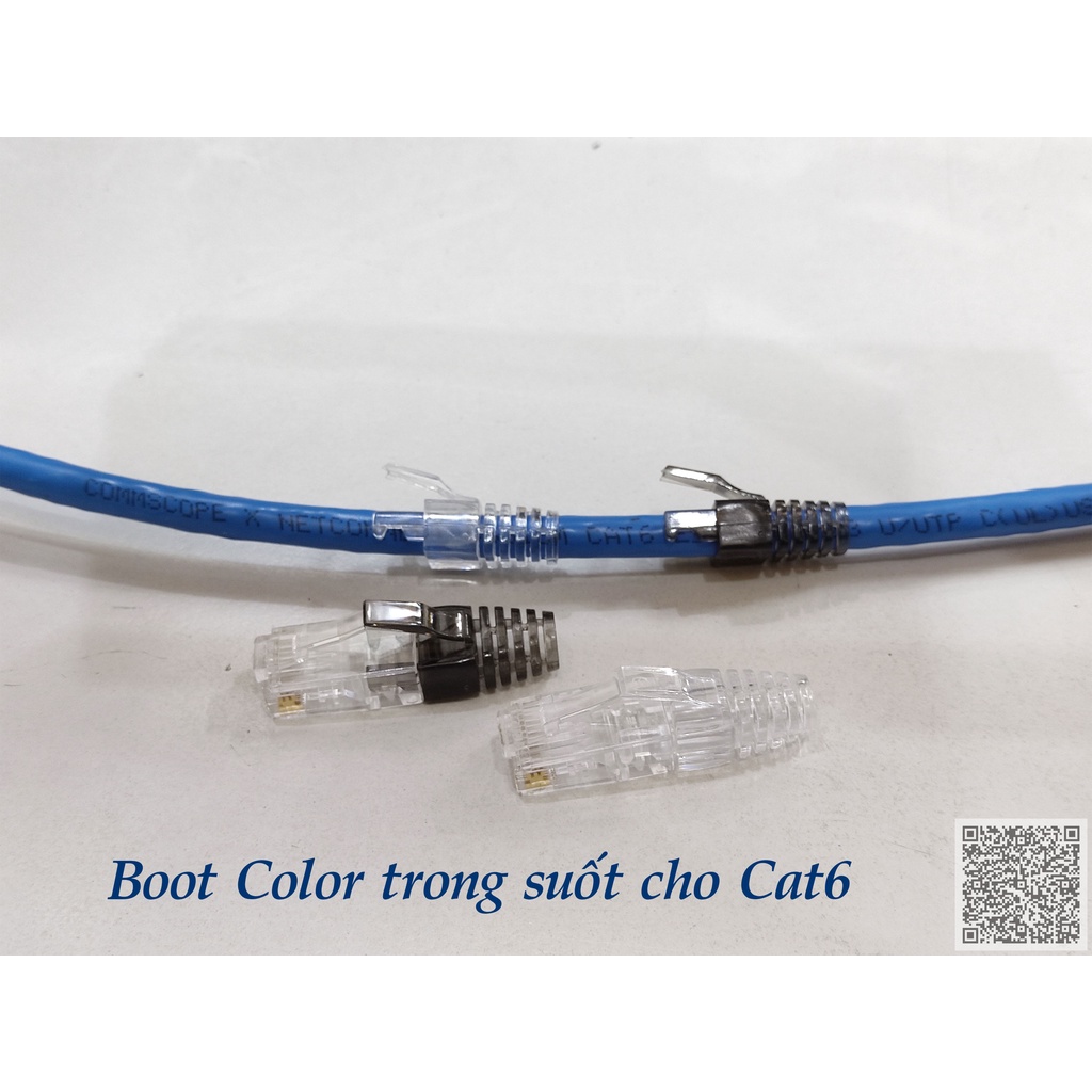Đầu chụp mạng trong suốt RJ45 dùng cho Cat6