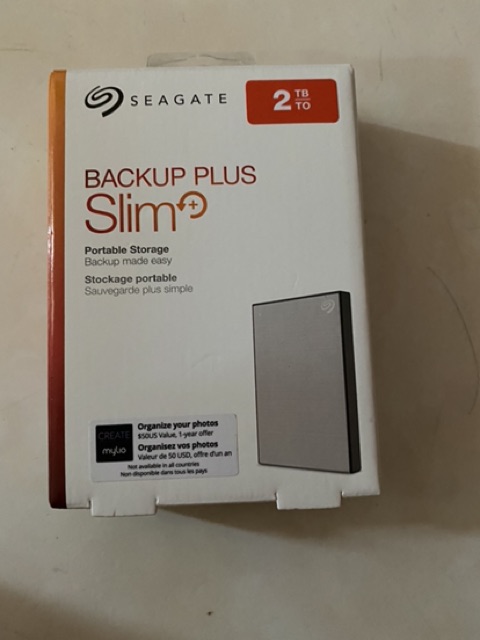 Ổ Cứng Di Động Seagate Backup Plus Slim 2TB 2.5" USB 3.0 2019 (Bạc) -STHN2000401