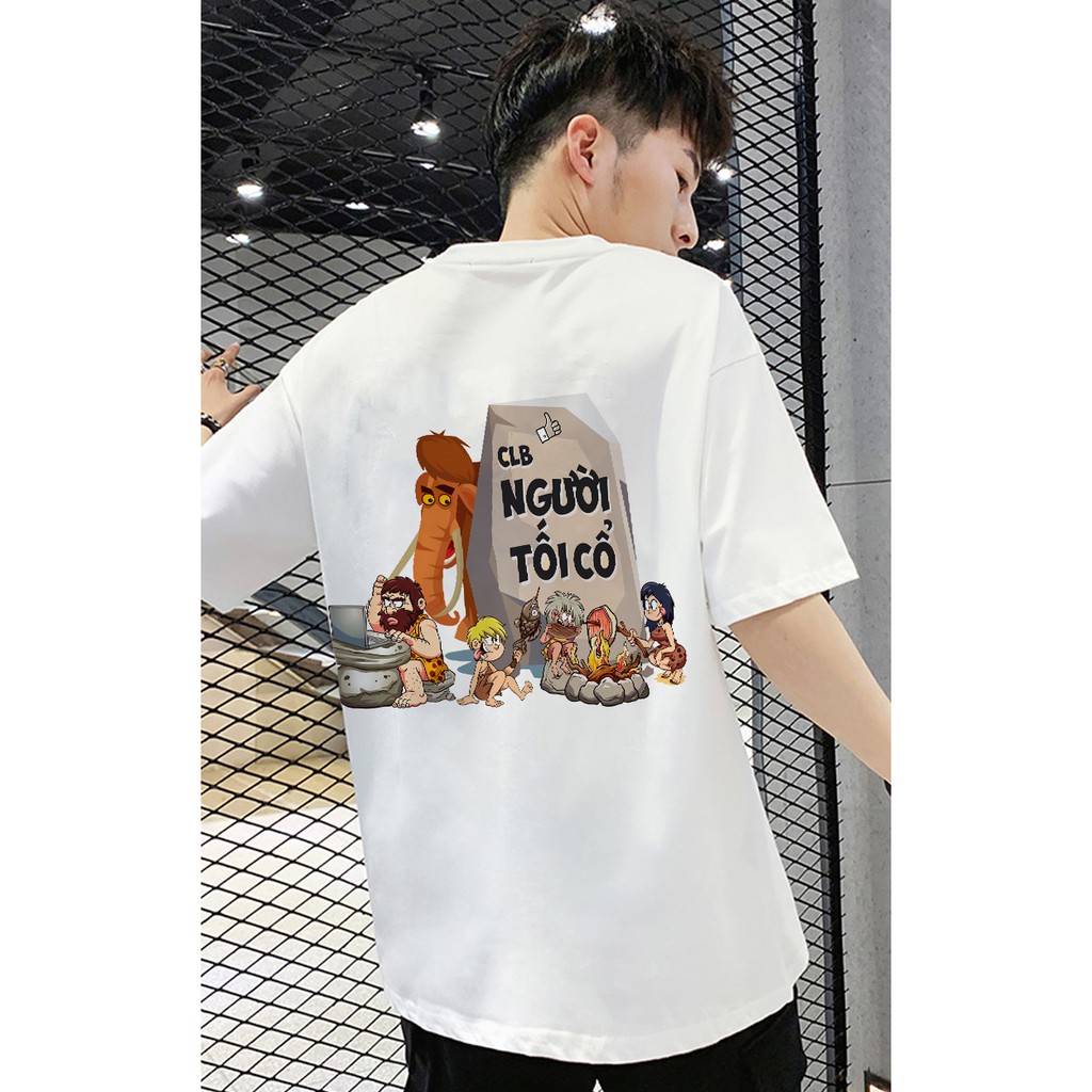 <SMLshop> Áo thun tay lỡ unisex form rộng CLB Người tối cổ