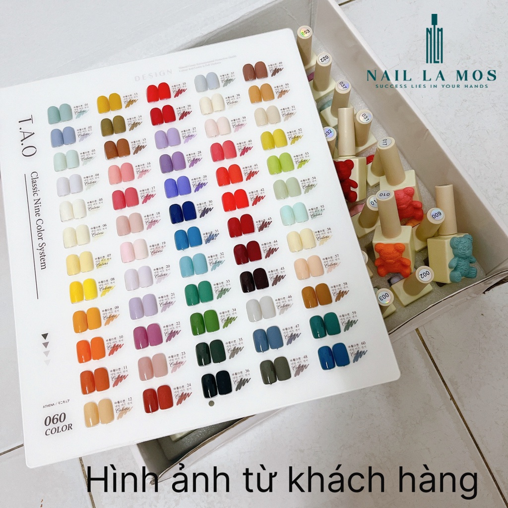 Set sơn gel T.A.O 60 màu chính hãng - Bộ sơn gấu cao cấp tông màu Hàn Quốc tặng kèm bảng màu và cặp base top