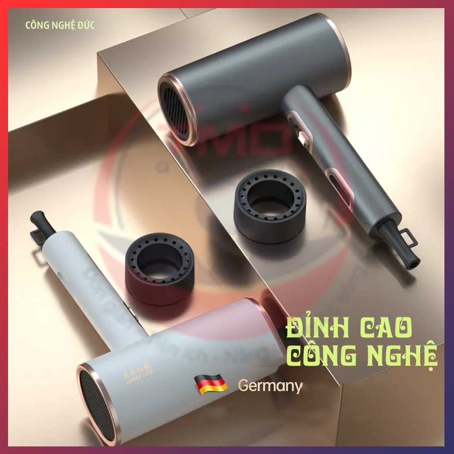 Máy sấy tóc công suất lớn TMD GROUP Ion ánh sáng xanh, Sấy nóng lạnh 18000W, thiết kế sang trọng, hiện đại