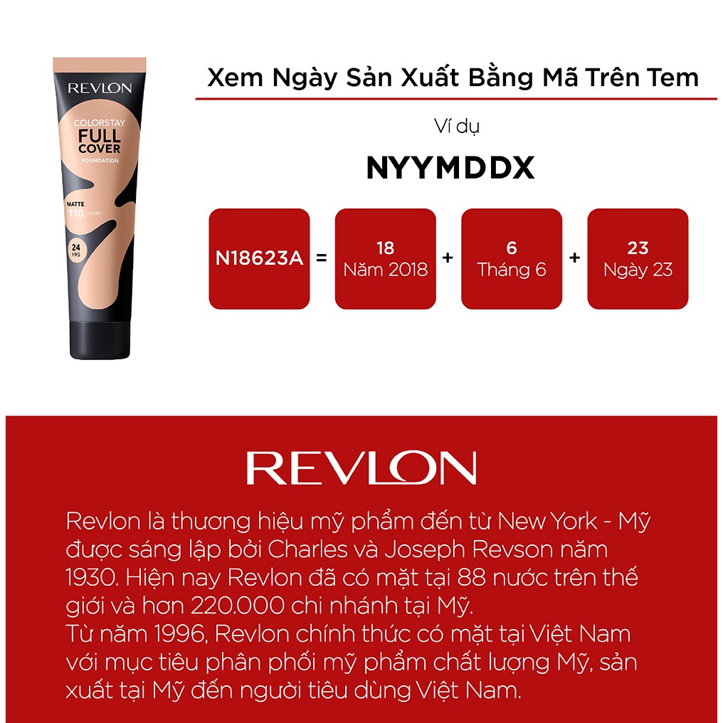 Kem nền lâu phai siêu lì toàn diện Revlon ColorStay Full Cover 24h 30ml | BigBuy360 - bigbuy360.vn