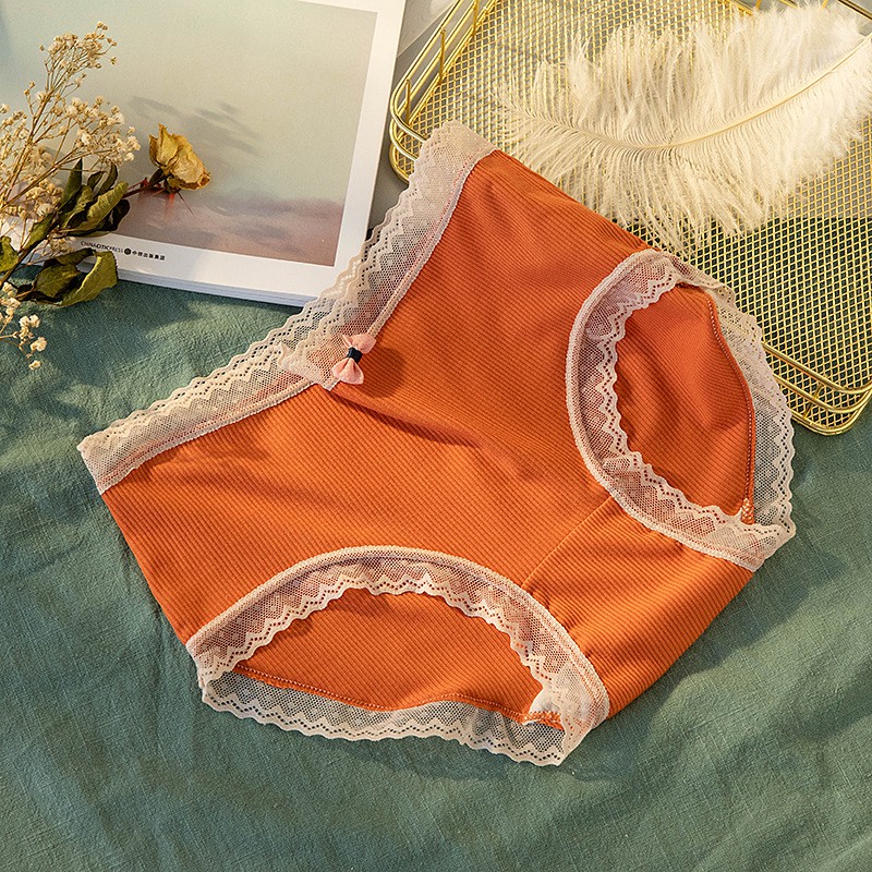 Quần Lót Nữ Thun Tăm Viền Ren Mềm Phong Cách Nhật Bản P044