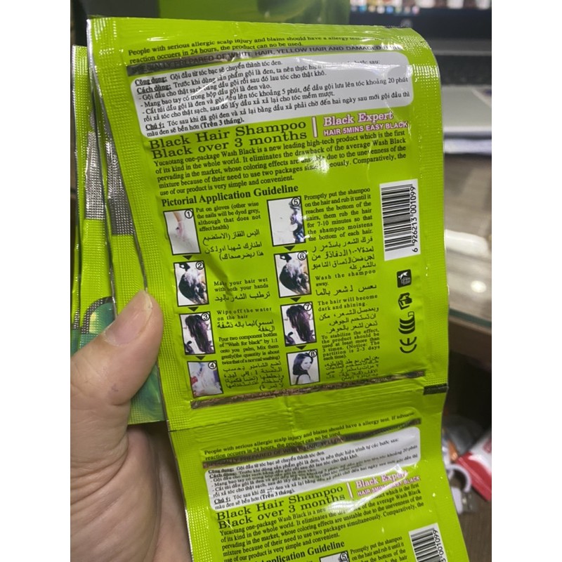 HỘP 10 GÓI  Dầu gội đen tóc Ylofang Thái Lan
