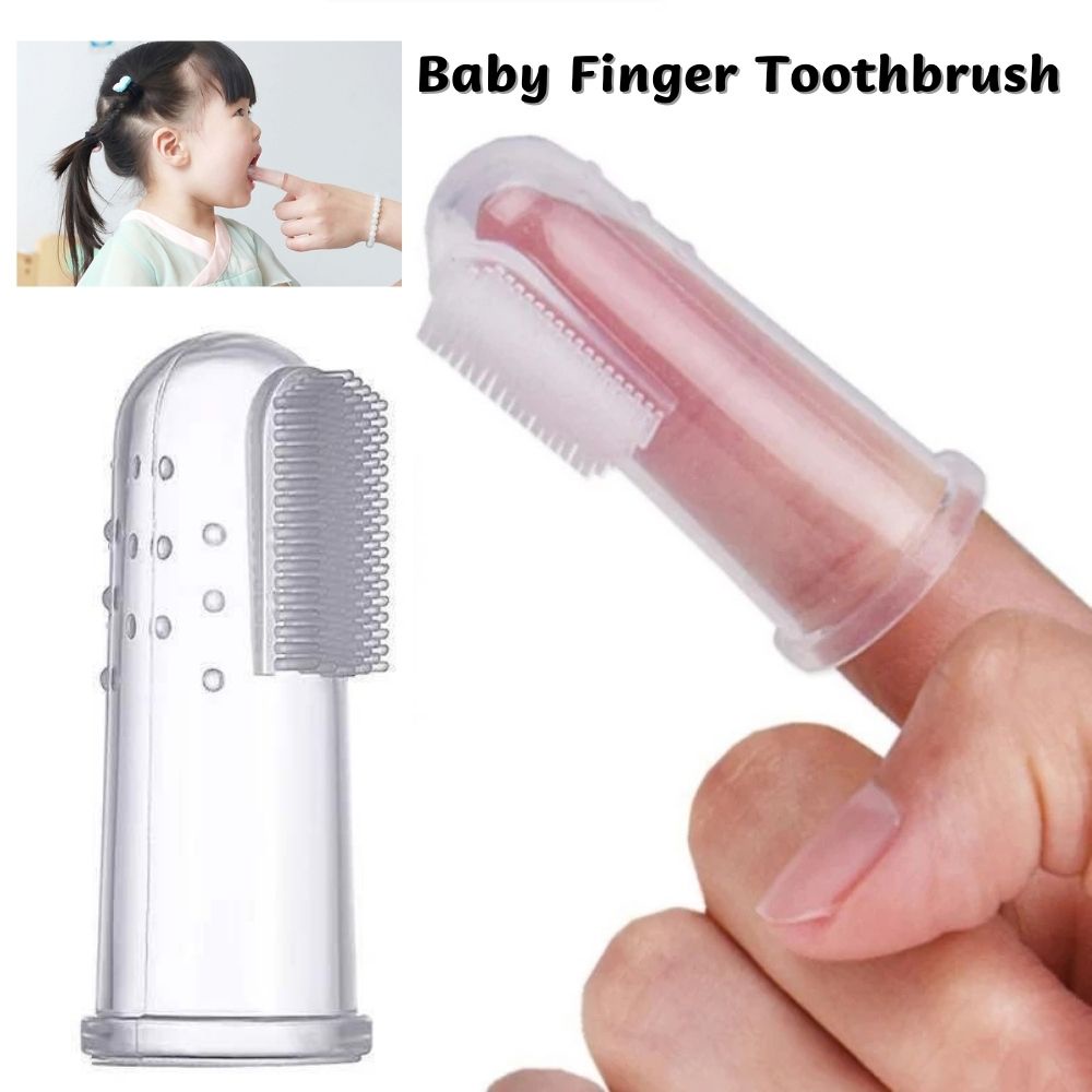 Bàn chải đánh răng đeo ngón tay bằng silicon mềm cho bé