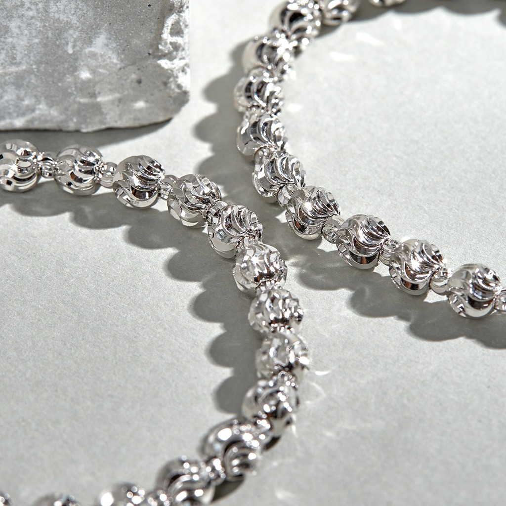 Lắc tay nữ bạc JK Silver kiểu dáng quả trám hiện đại