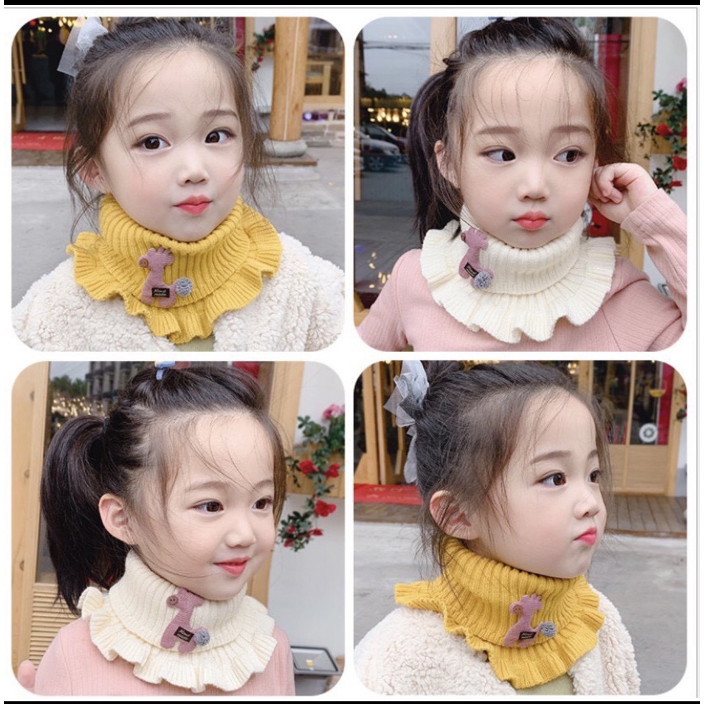 Khăn len cổ nhún dạng ống hình hươu/Mom Space