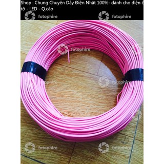 Dây điện nhật 2.0mm 50m màu hồng, chuyên cho điện ô tô. làm led.